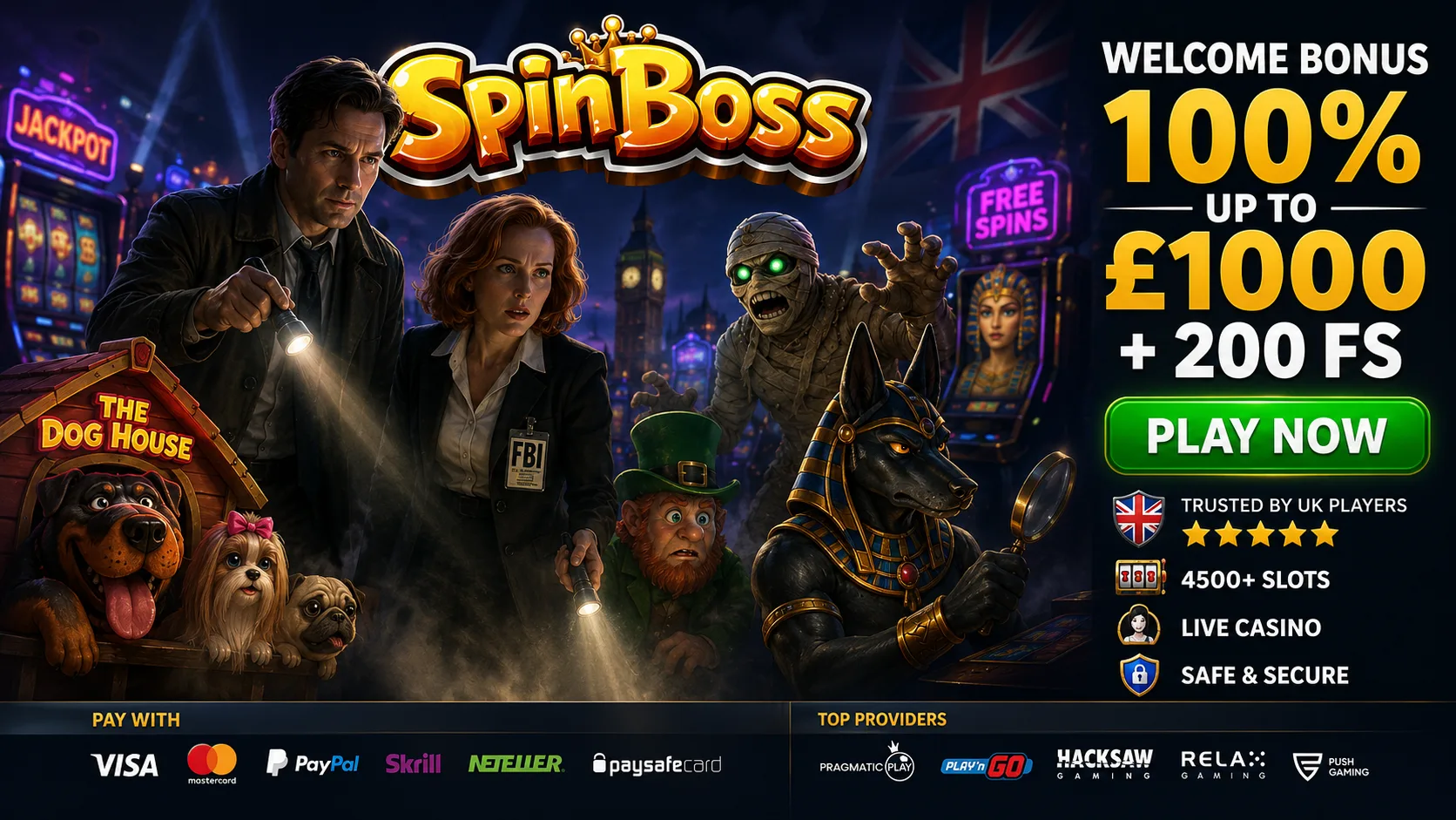Spinboss welcome bonus for UK players
